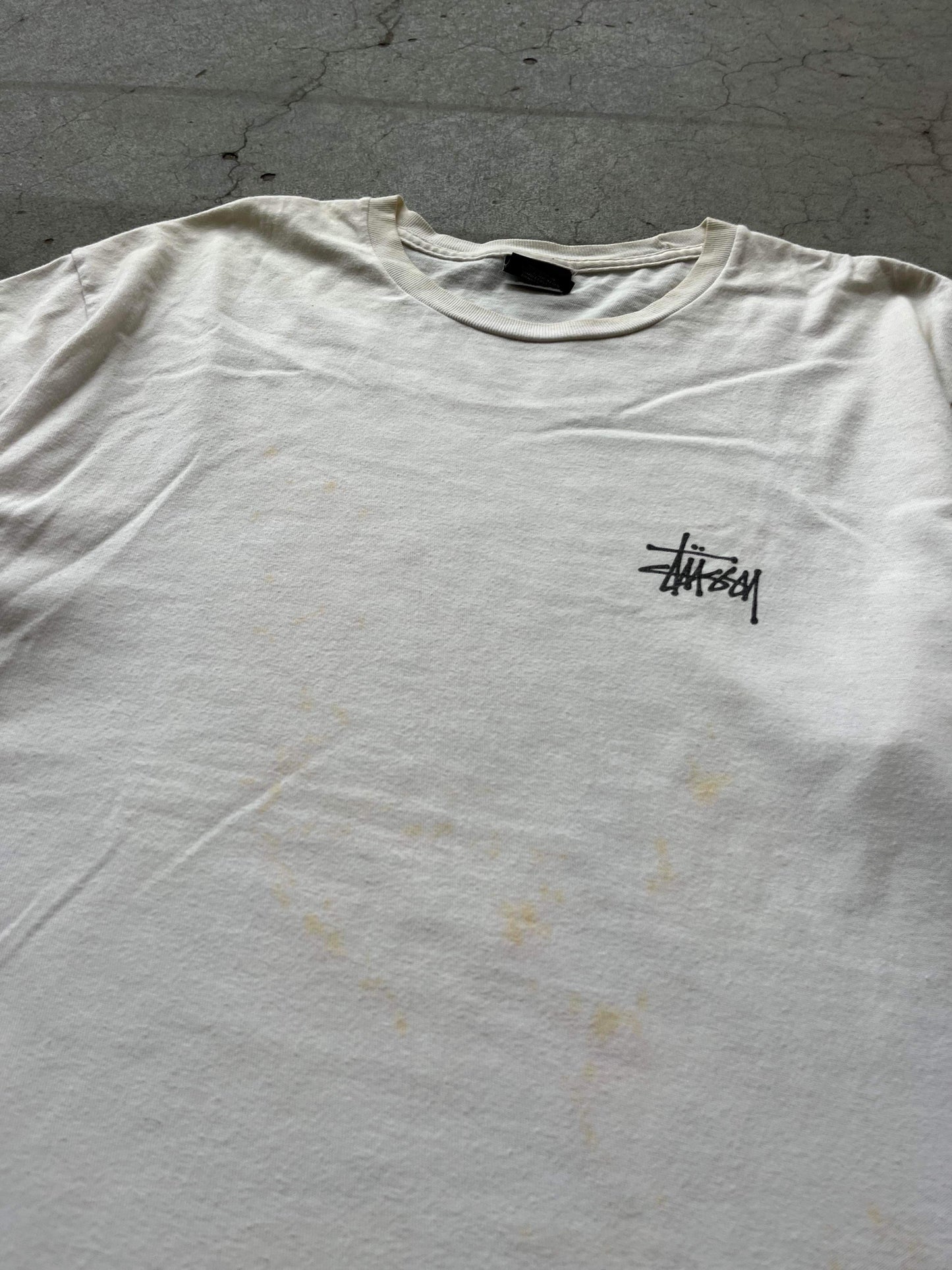 (L/XL) Stussy Script Stained Tee