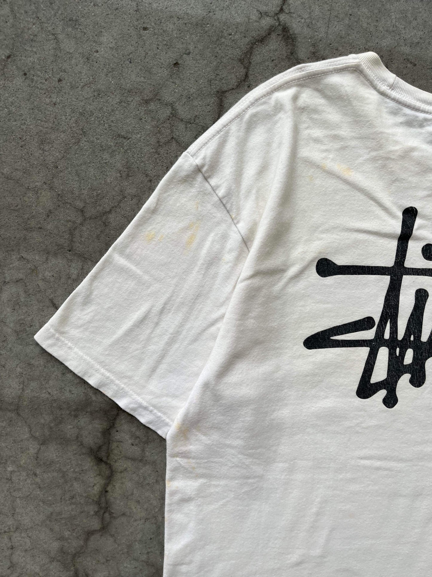 (L/XL) Stussy Script Stained Tee