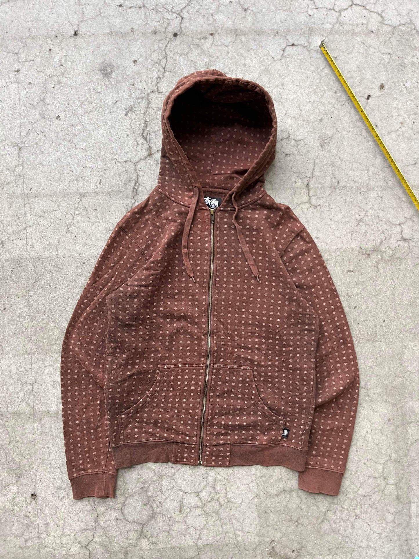 (S/M) Stussy Brown Monogram Zip Up