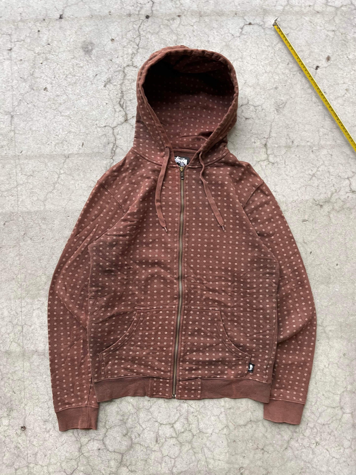 (S/M) Stussy Brown Monogram Zip Up