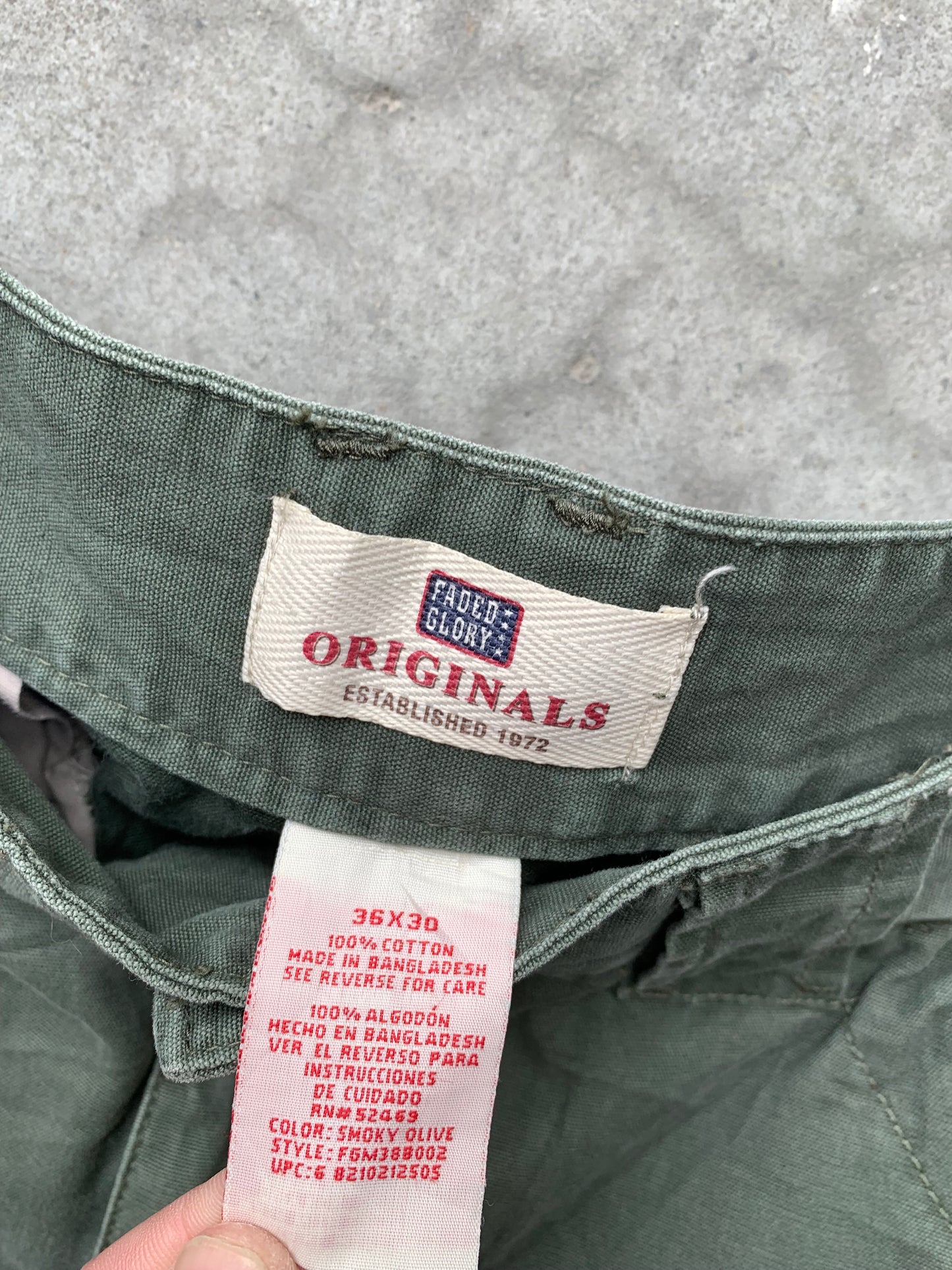 (36”) Vintage Baggy Green Military Cargos