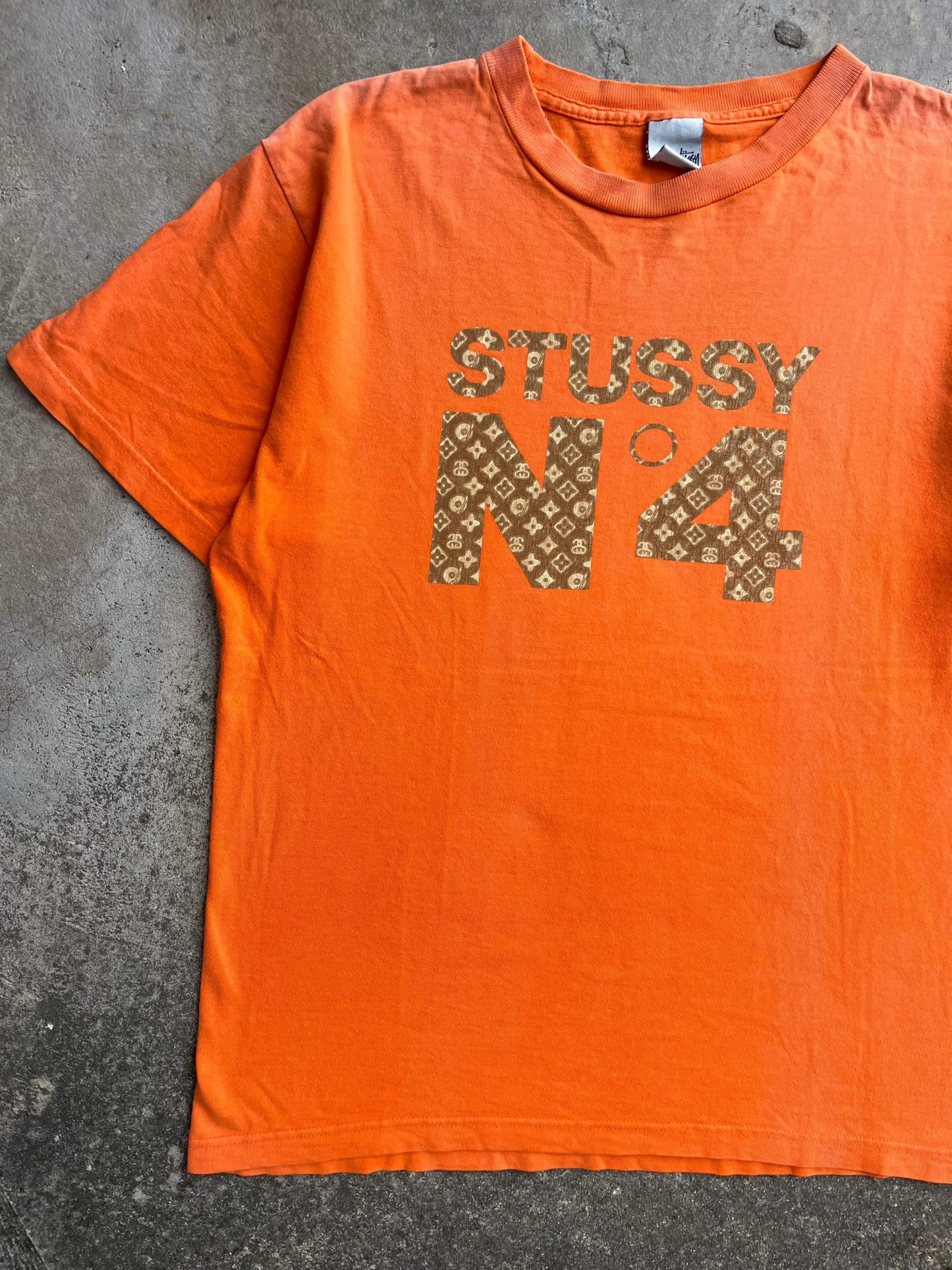 (L) 90’s Stussy Sunfaded Orange N4 Tee