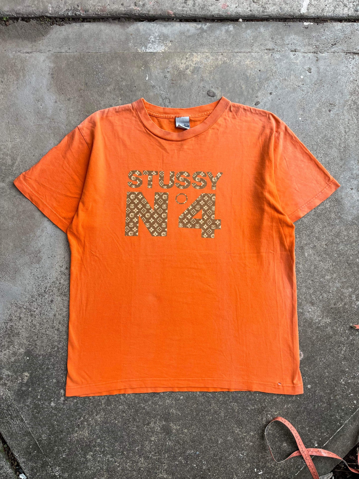 (L) 90’s Stussy Sunfaded Orange N4 Tee