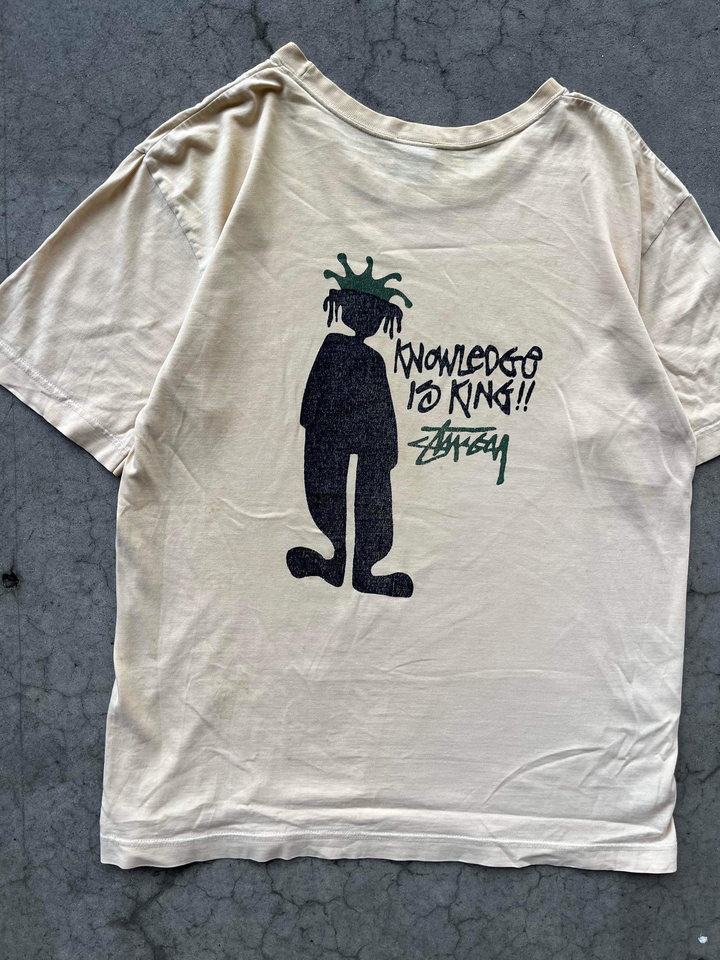 (M/L) 90s Distressed Stussy Knowledge is King Tee