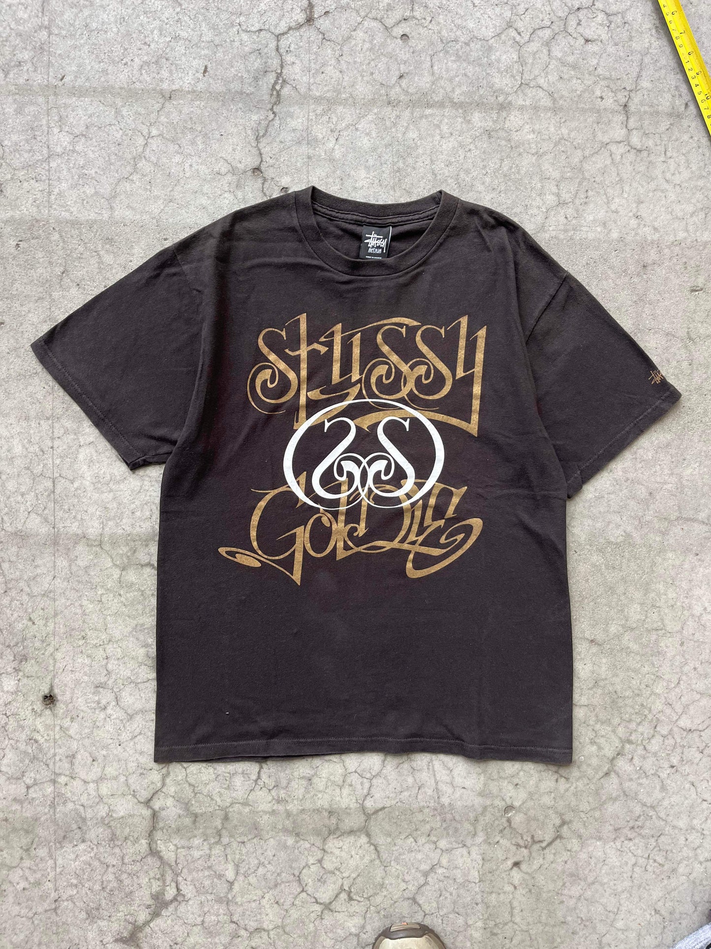 (M/L) Stussy Gold Script