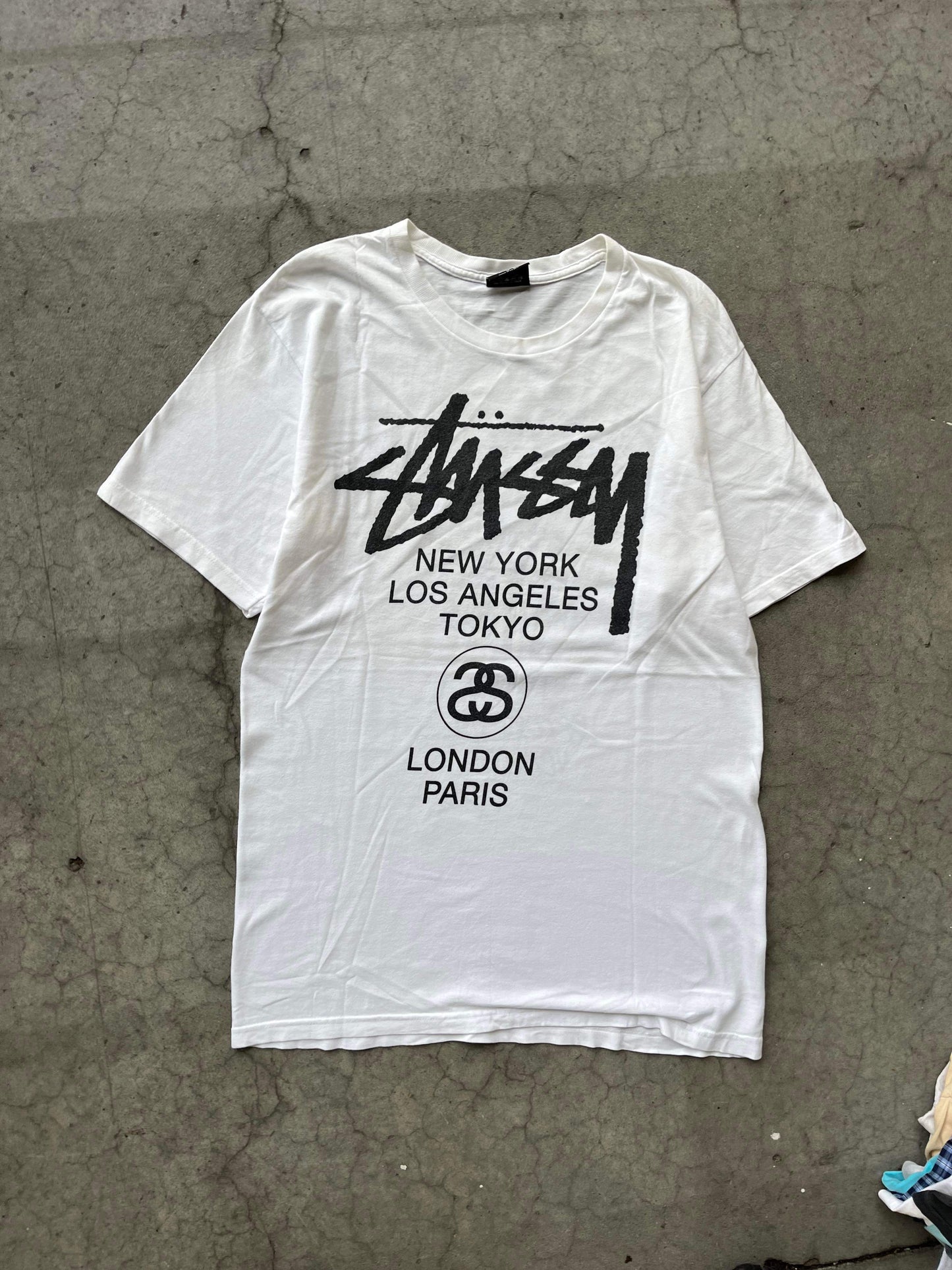 (M/L) Stussy World Wide White Tee