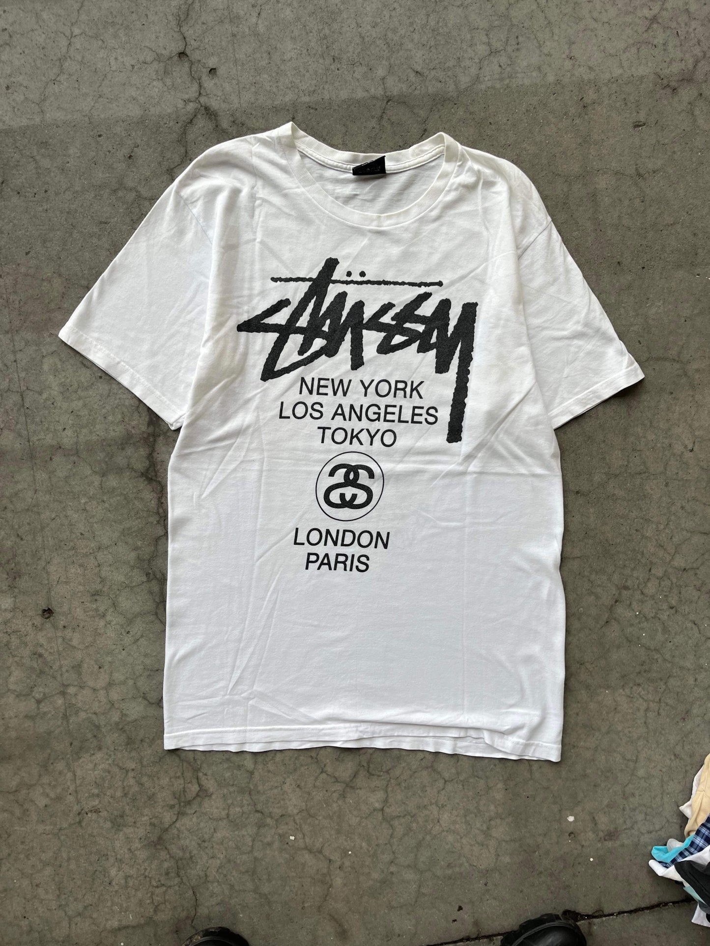 (M/L) Stussy World Wide White Tee