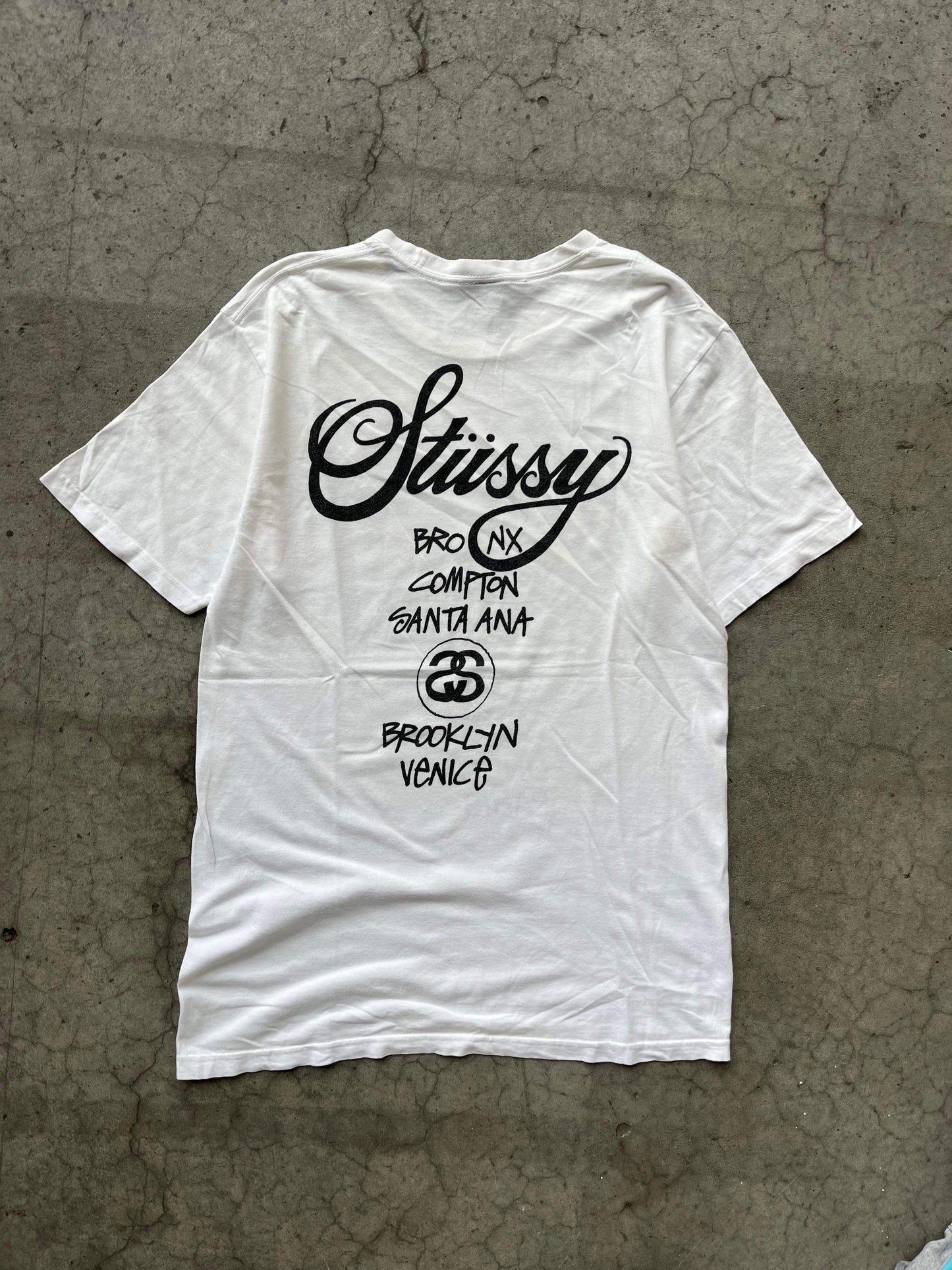 (M/L) Stussy World Wide White Tee