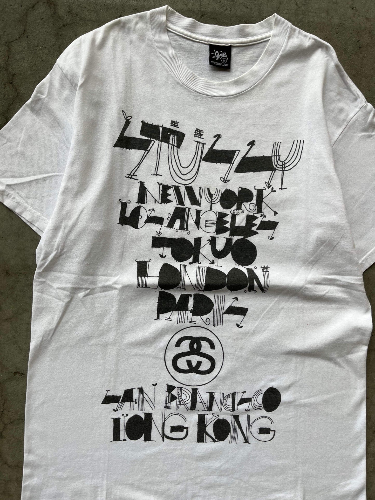 (M/L) 00’s Stussy International White Tee