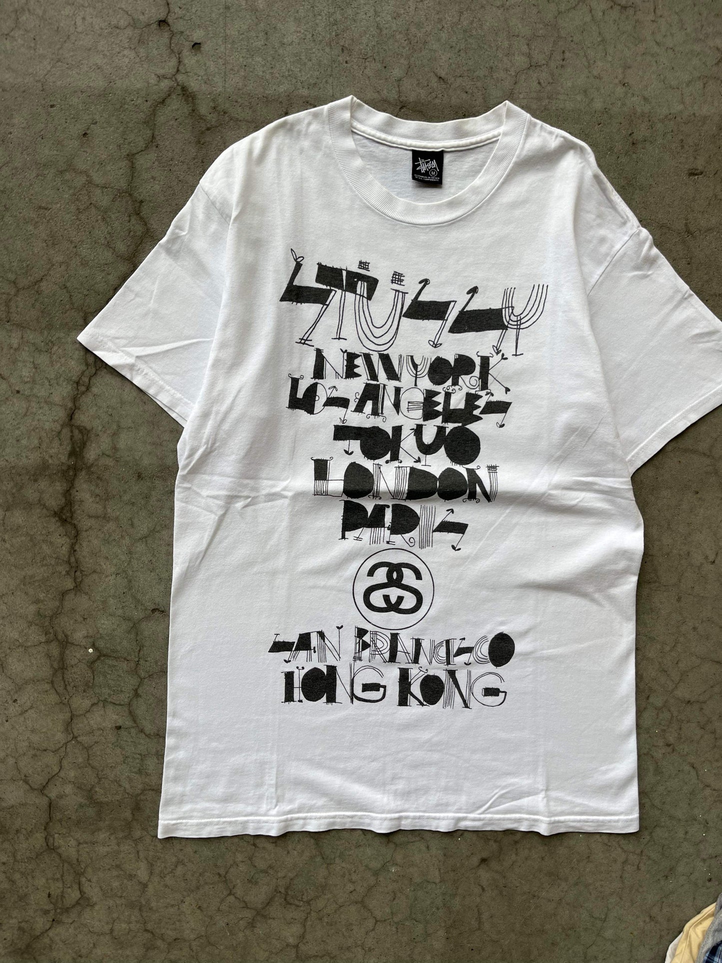 (M/L) 00’s Stussy International White Tee