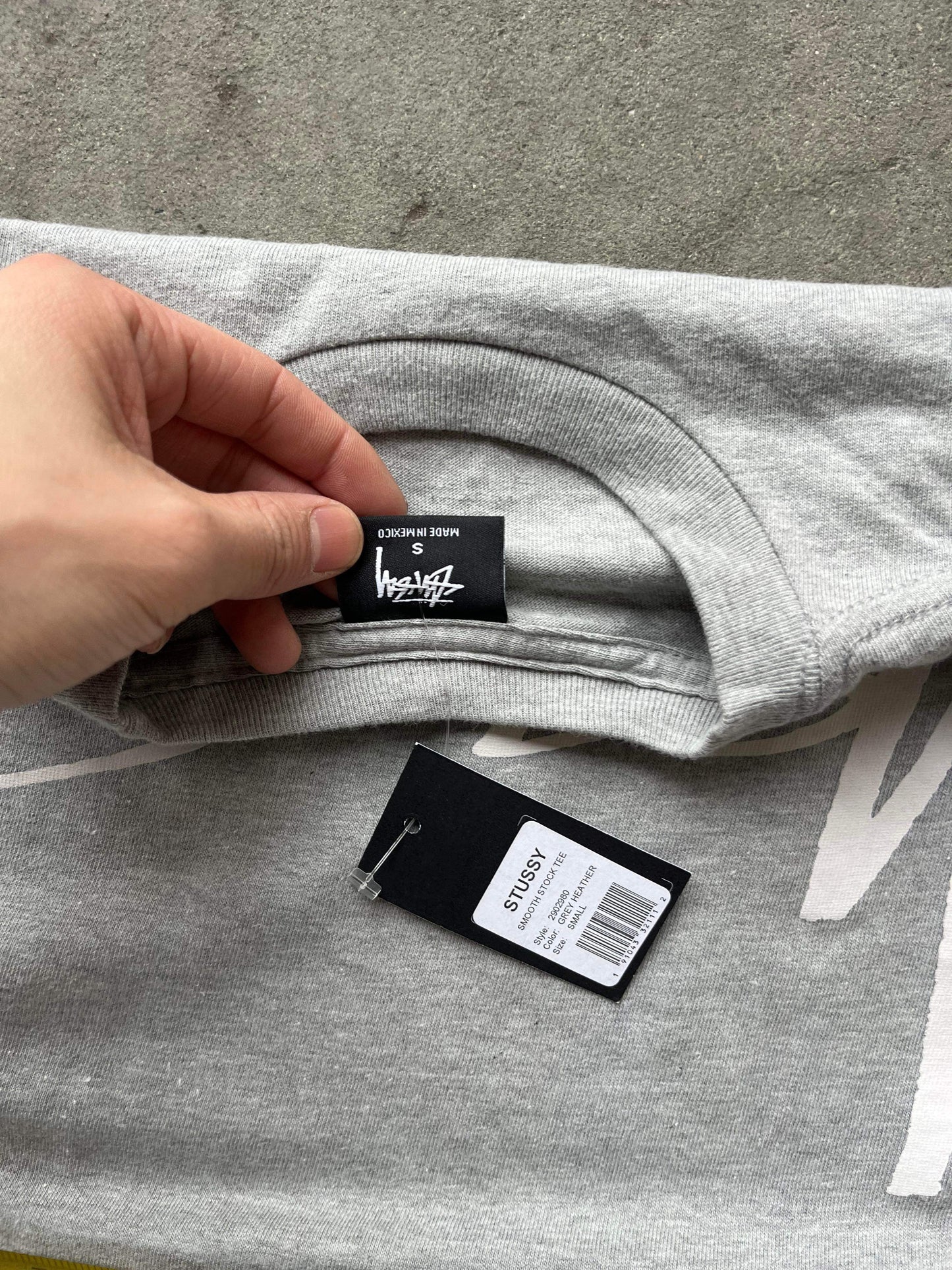 (S/M) Stussy Grey Script BNWT