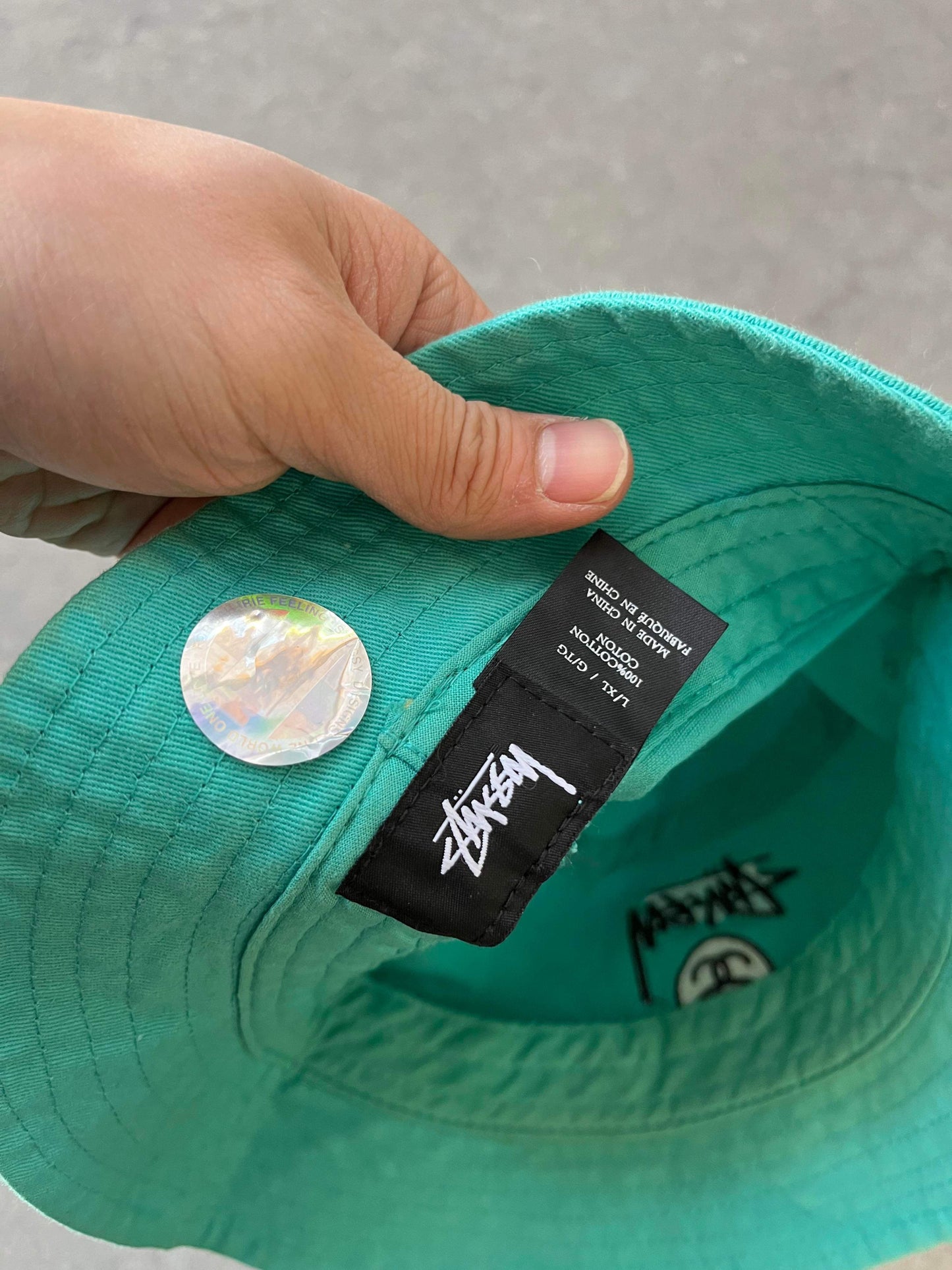 (L/XL) Stussy Turquoise Bucket Hat