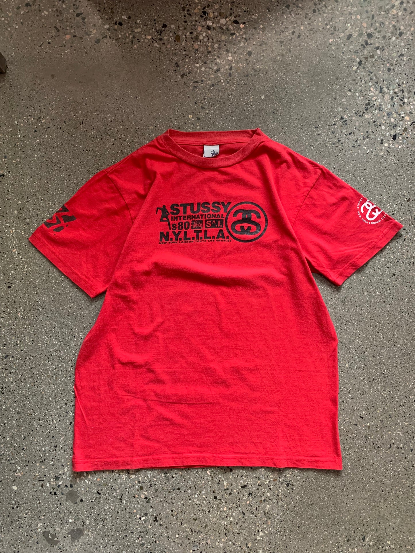 (M/L) 90’s Stussy Intl Red Tee