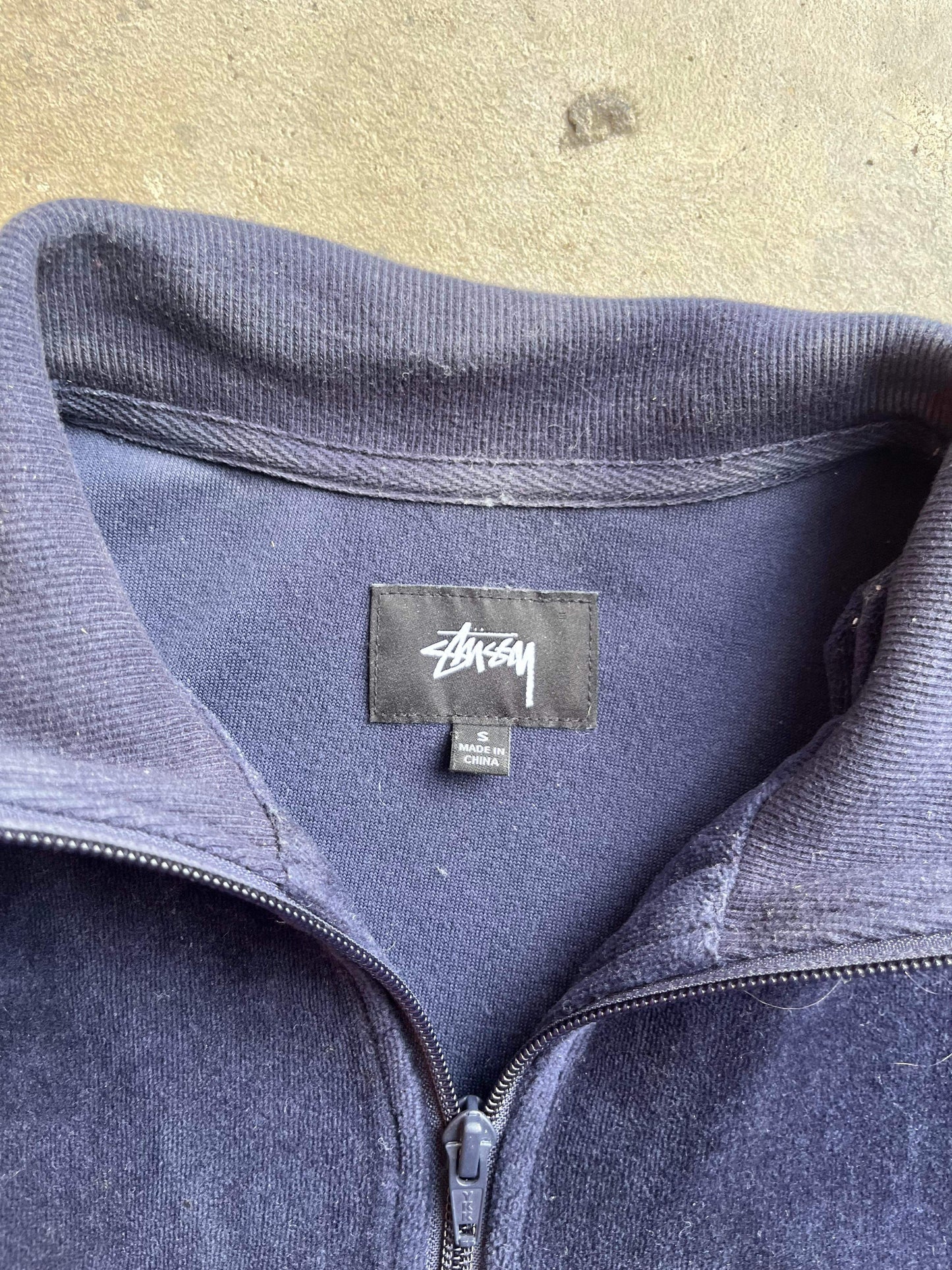 (S/M) Stussy Velour Quarter Zip