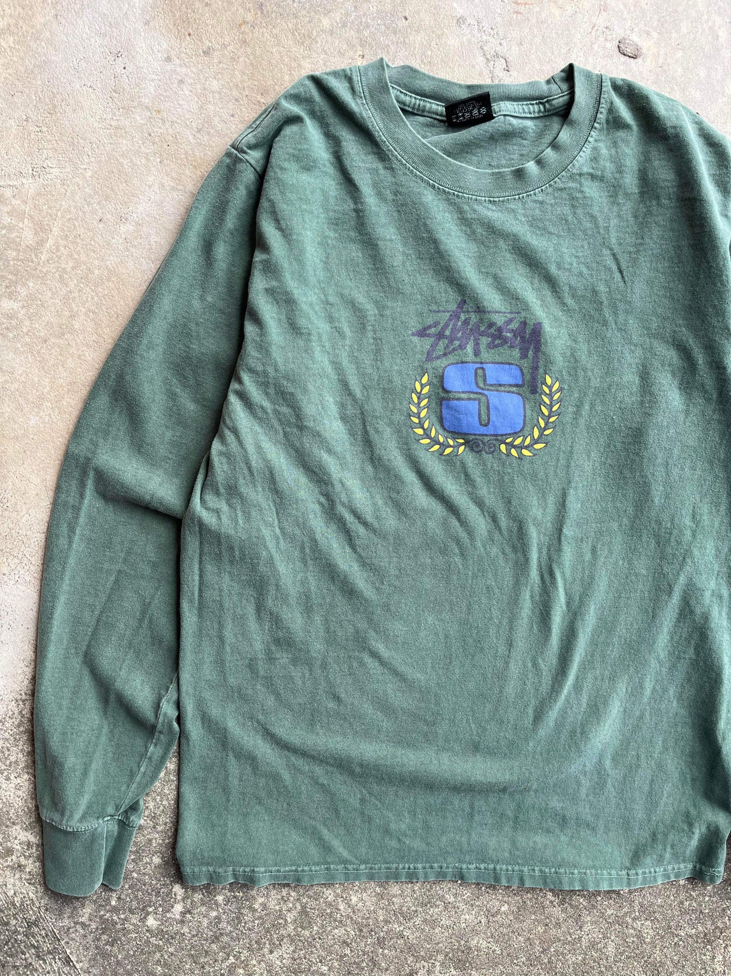 (S/M) Stussy Forest Green S LS