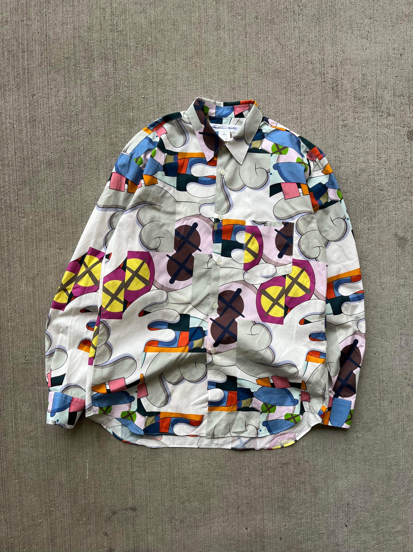 (S/M) CDG Shirt x Kaws Button Up LS