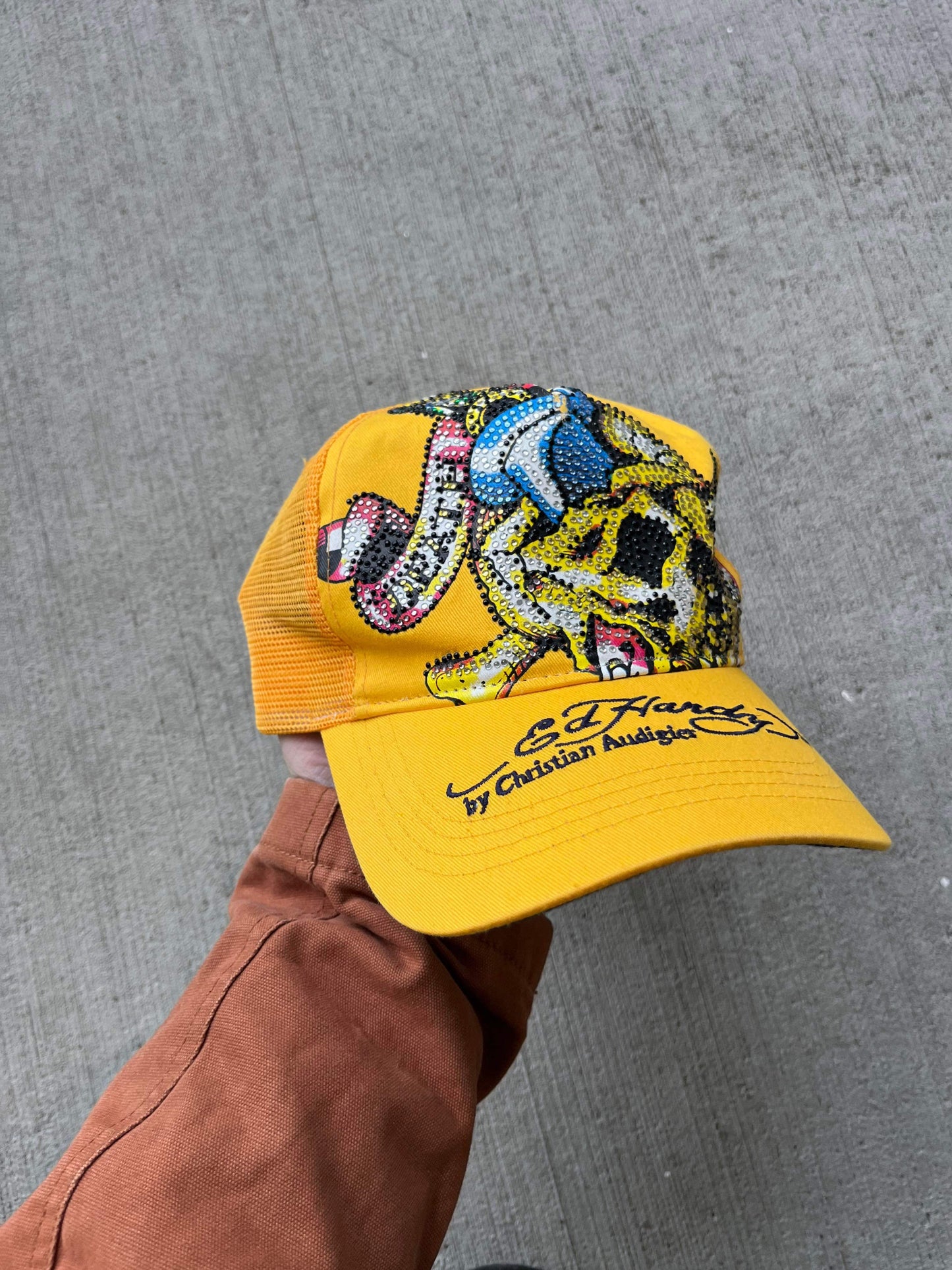 (OSFA) Ed Hardy Yellow Trucker