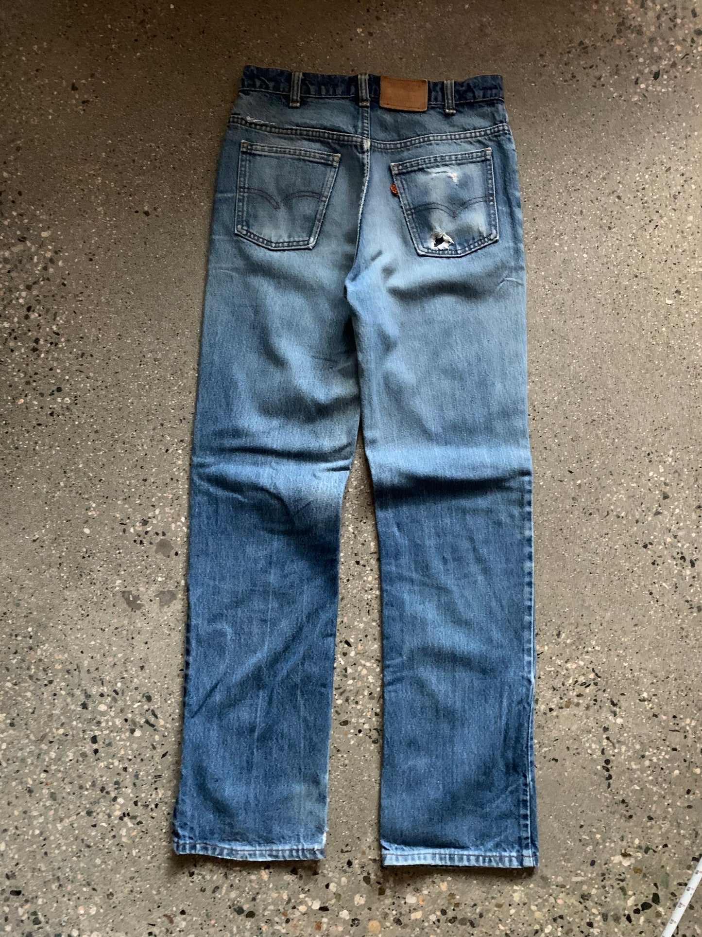 (30”) Vintage Levis Distressed Orange Tabs