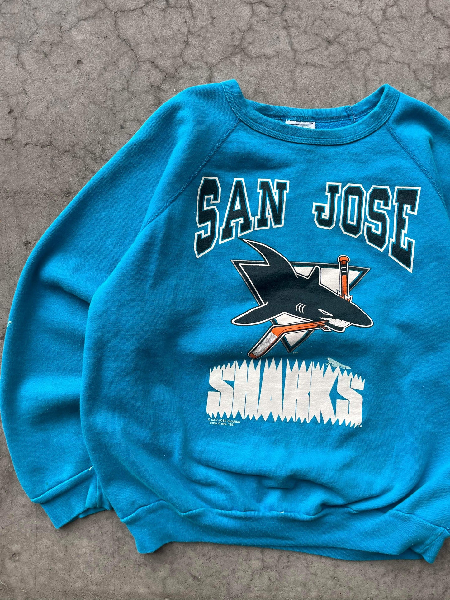 (M/L) 1991 San Jose Sharks Crewneck