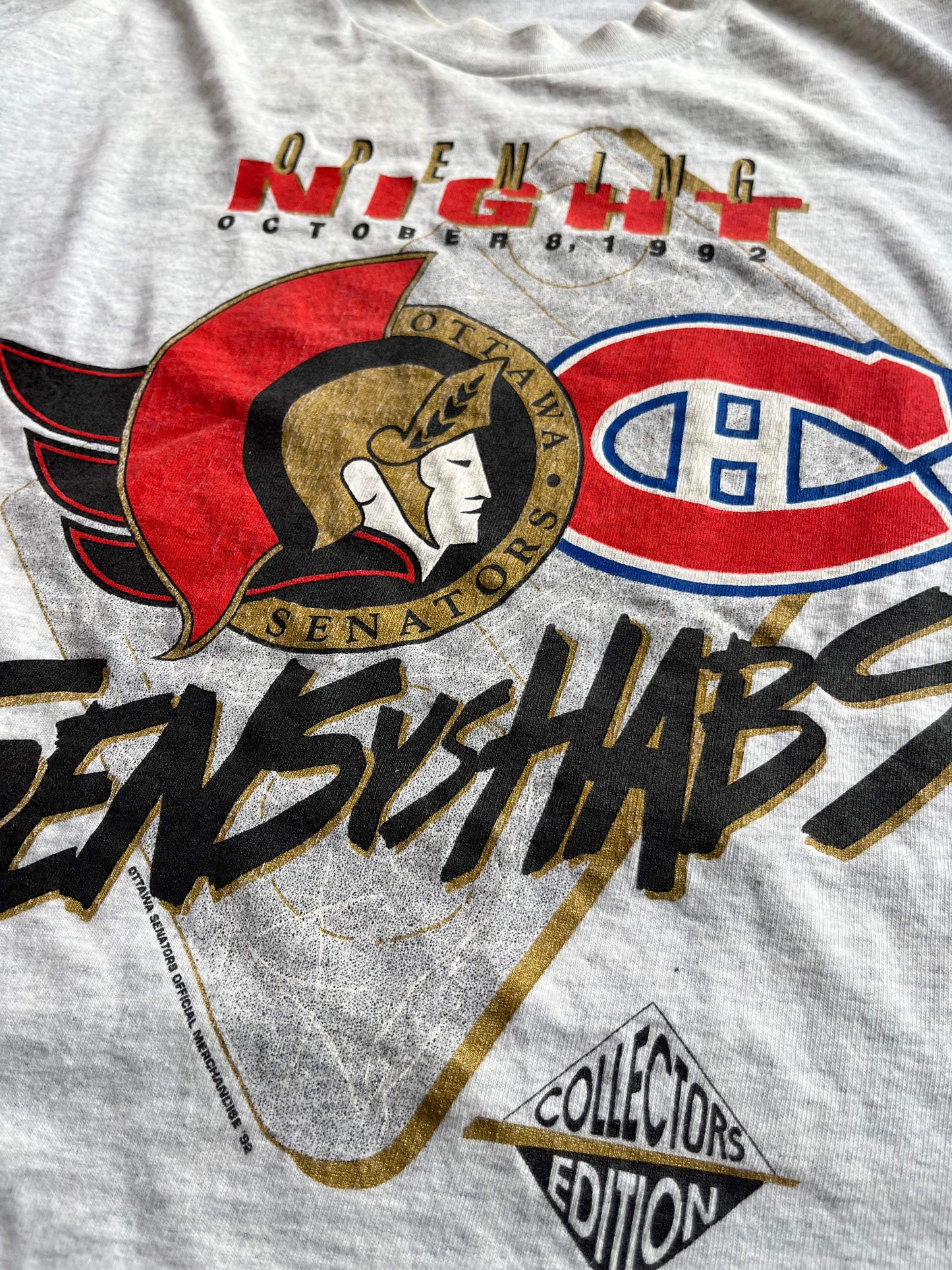 (XL/2X) 1992 Ottawa Senators Opening Night Tee