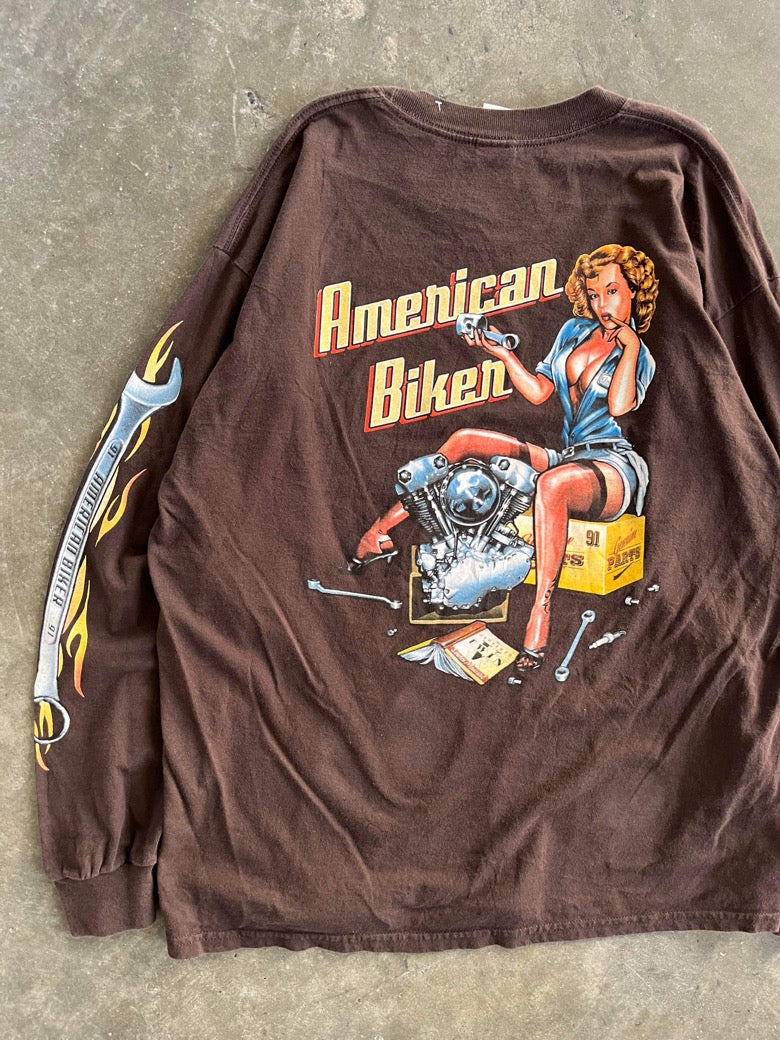 (XL/2X) American Biker Doublesided LS