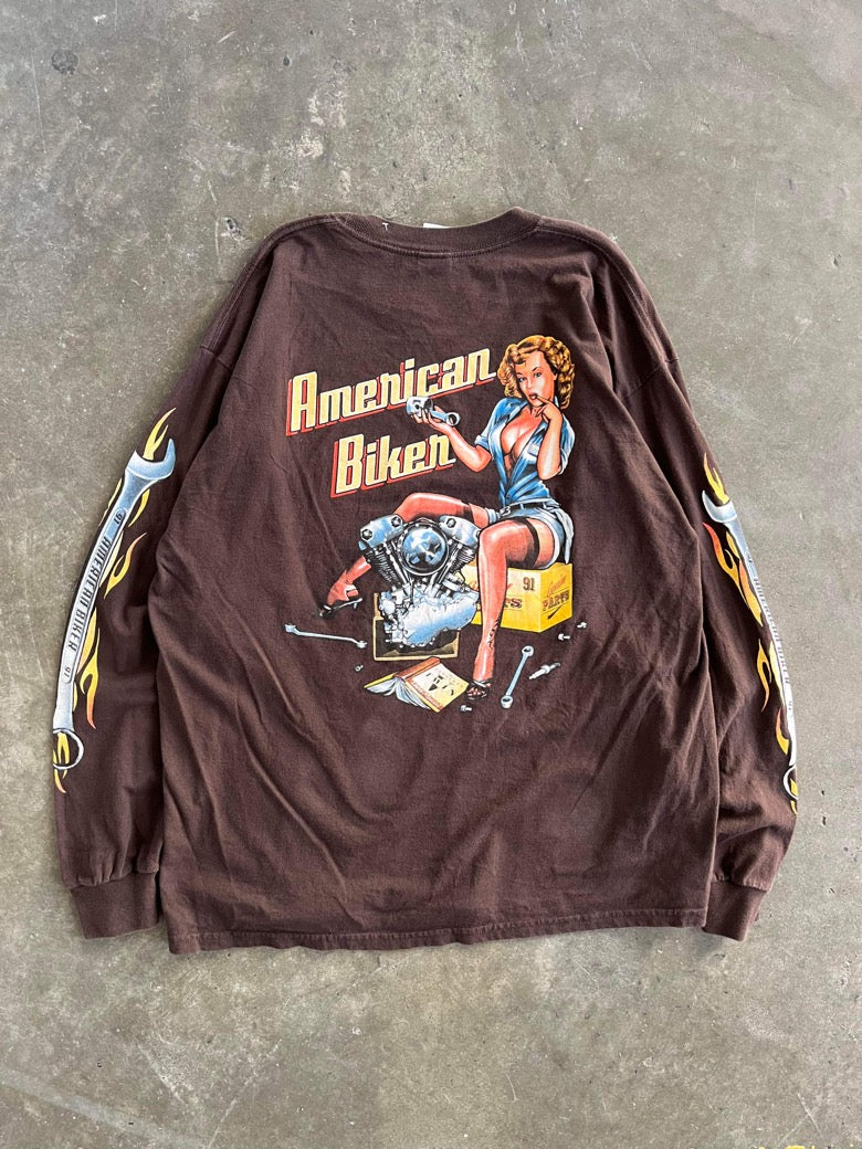 (XL/2X) American Biker Doublesided LS