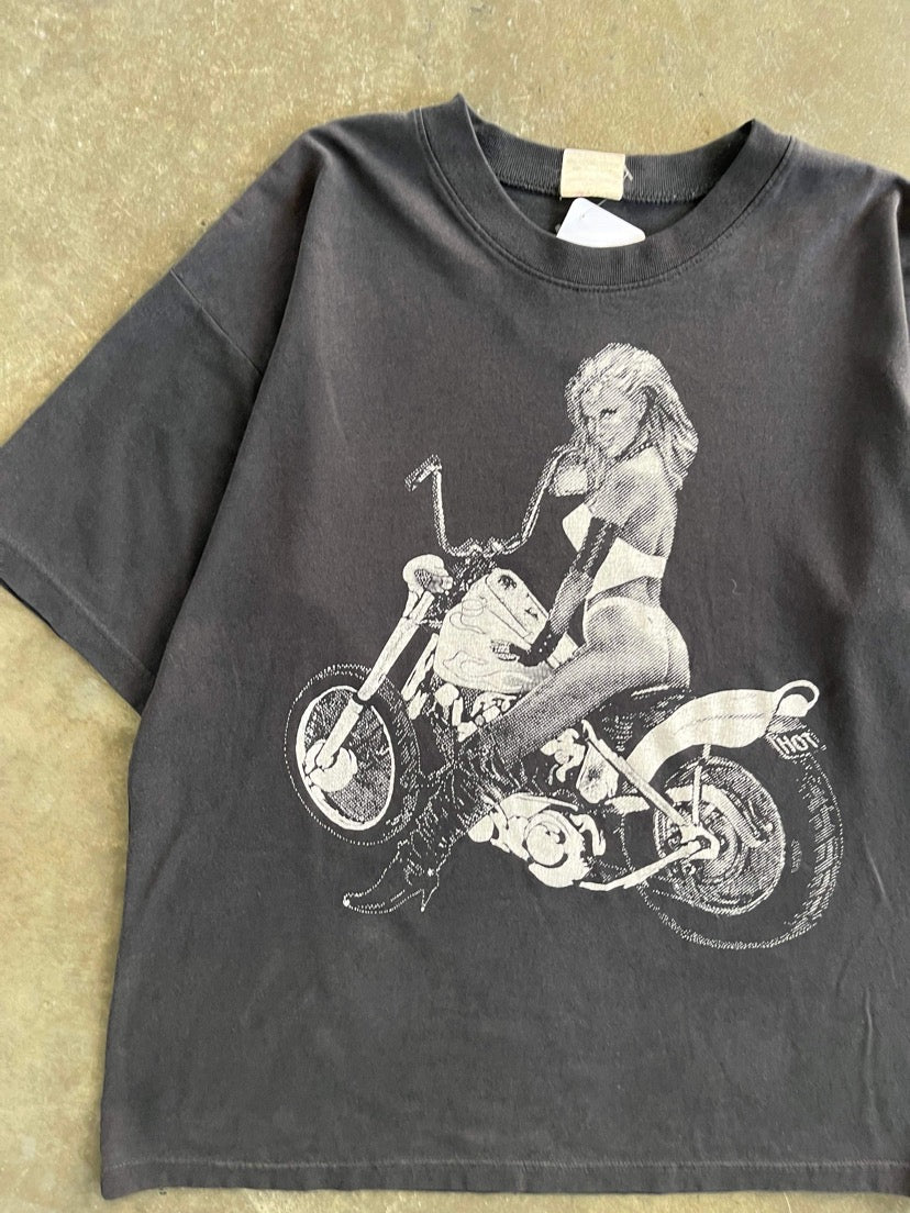 (L/XL) 90’s Biker Tee with a Shorty