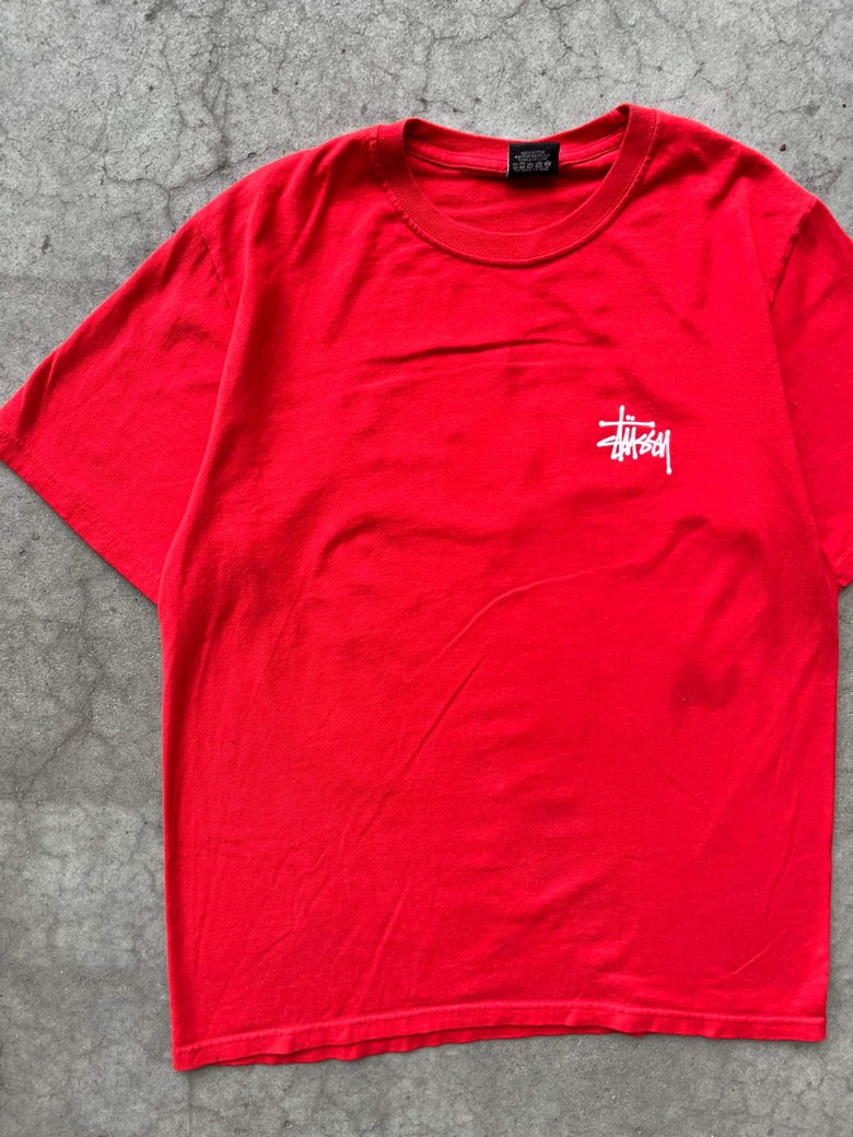 (M/L) Stussy Red Script Tee