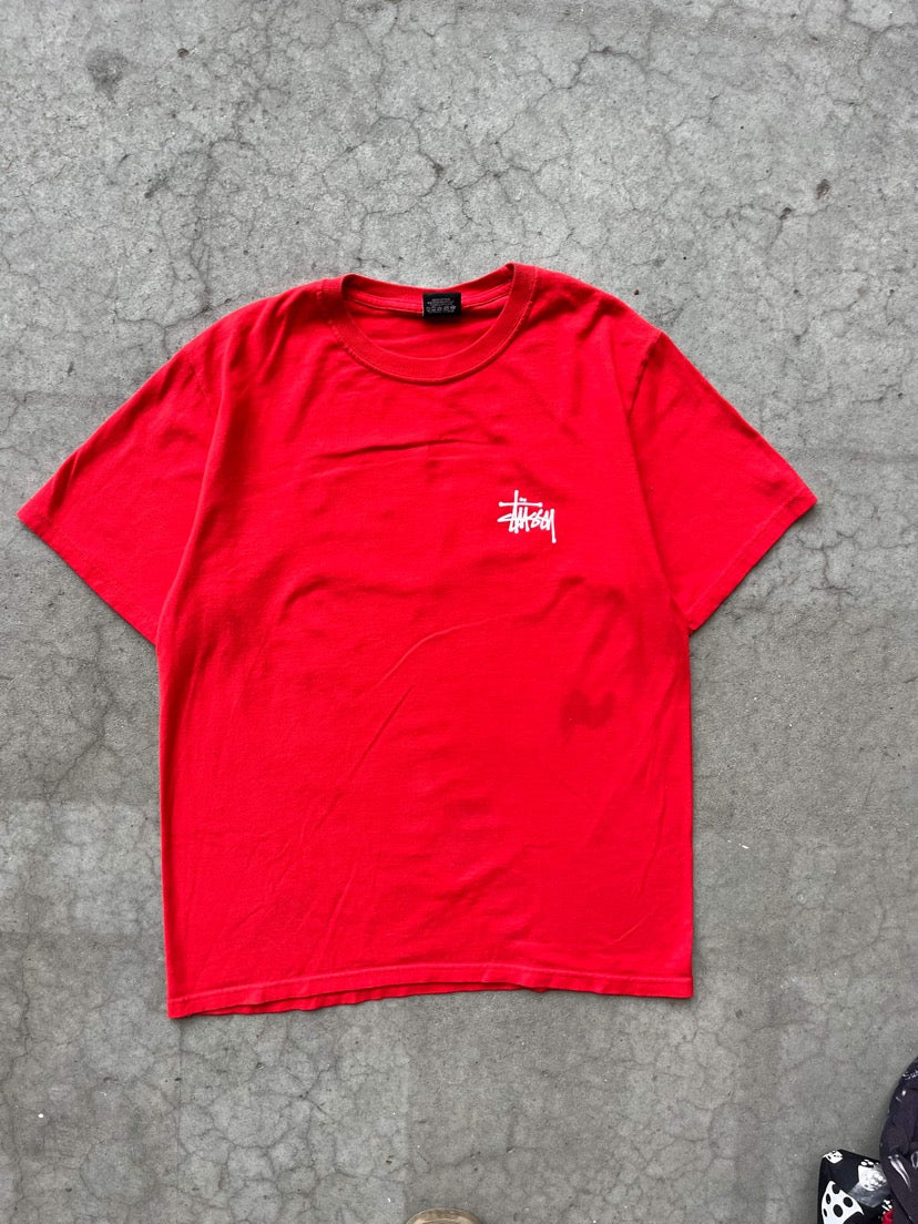 (M/L) Stussy Red Script Tee