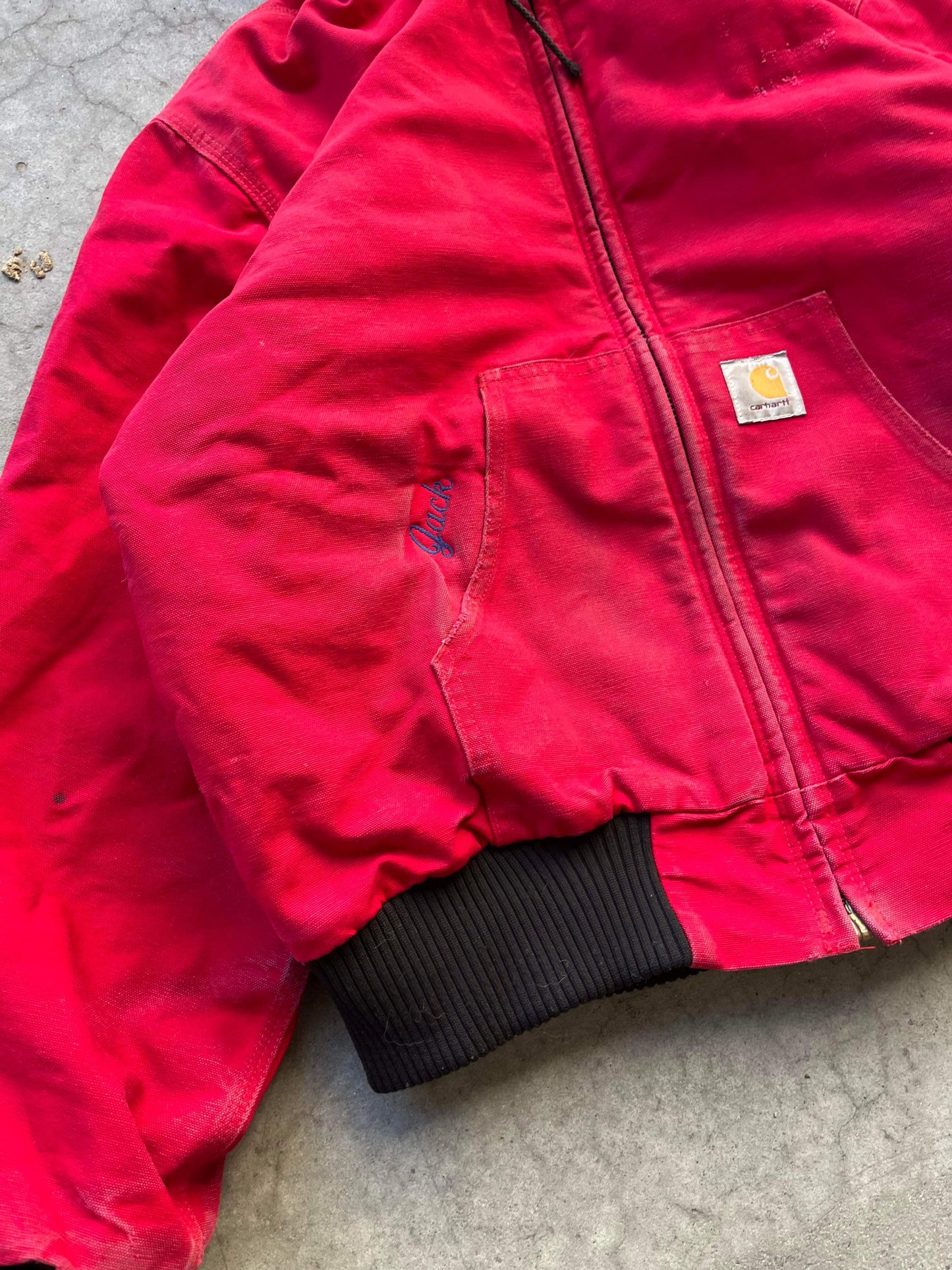 (XL/2X) Red Carhartt Hooded Jacket