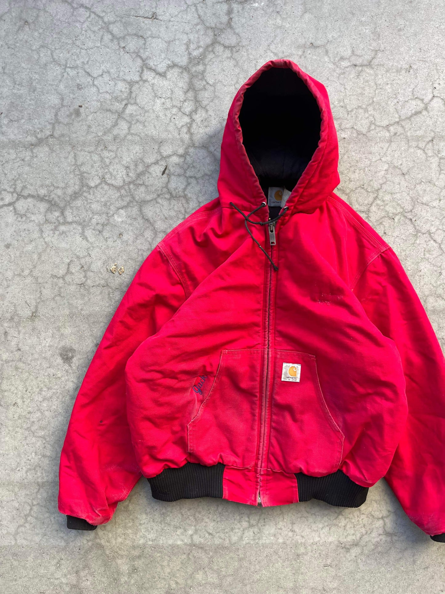 (XL/2X) Red Carhartt Hooded Jacket