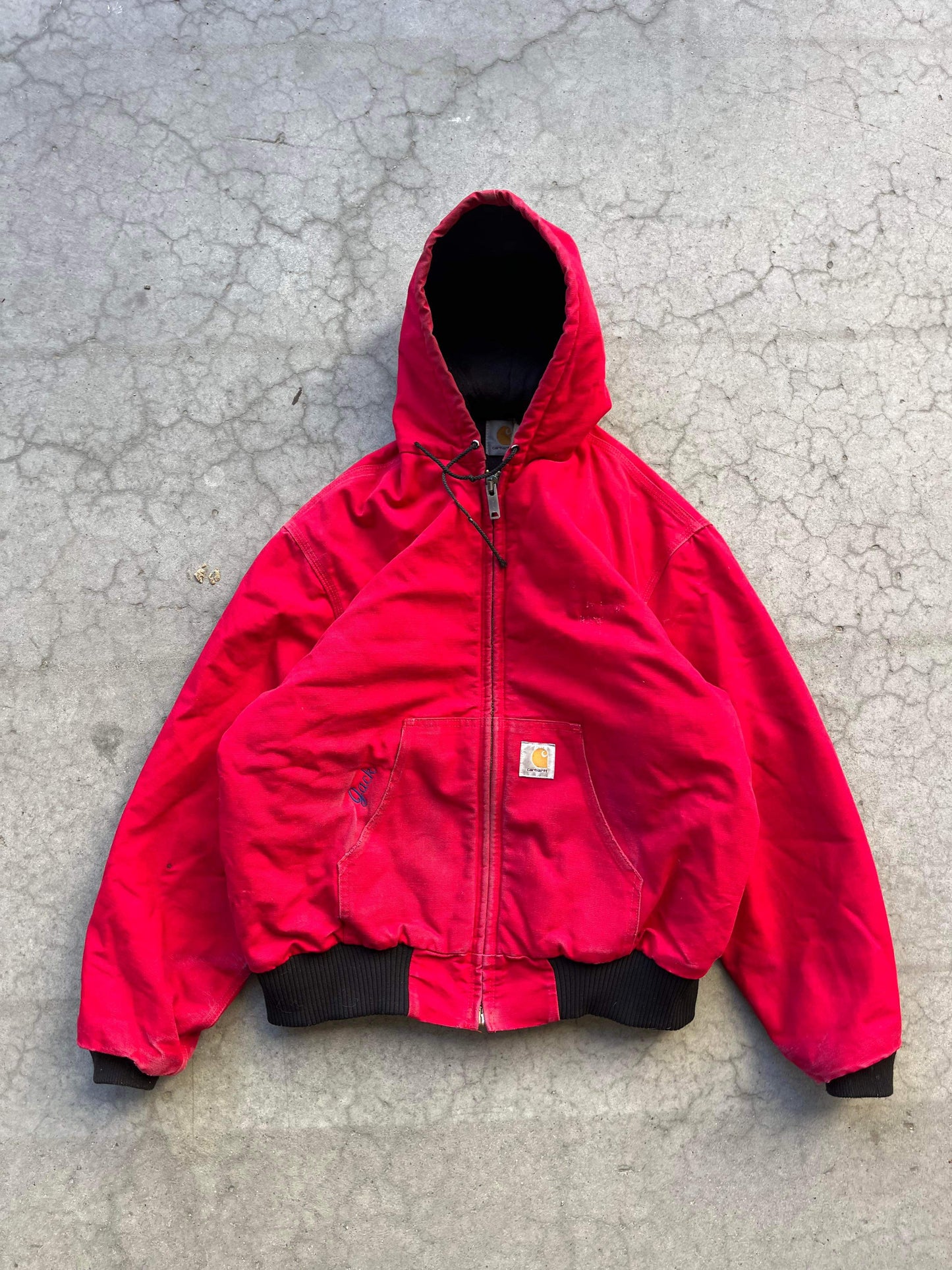 (XL/2X) Red Carhartt Hooded Jacket