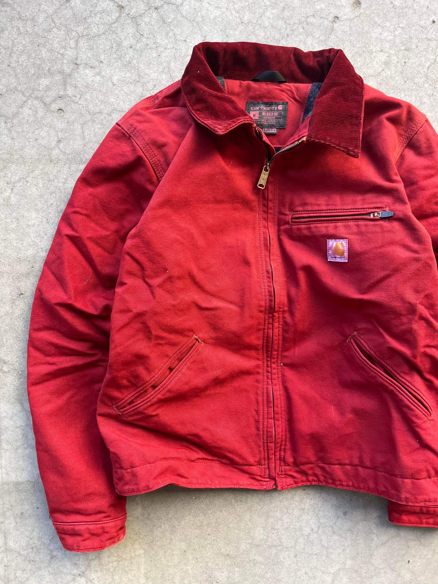 (M/L) Red Carhartt Detroit Jacket