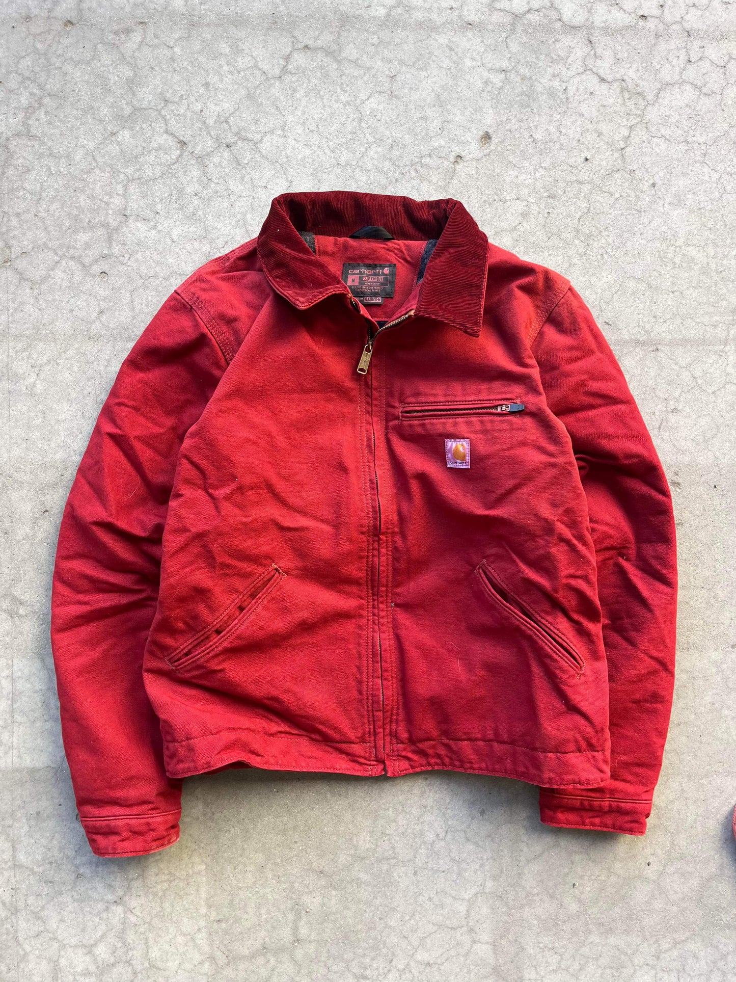 (M/L) Red Carhartt Detroit Jacket