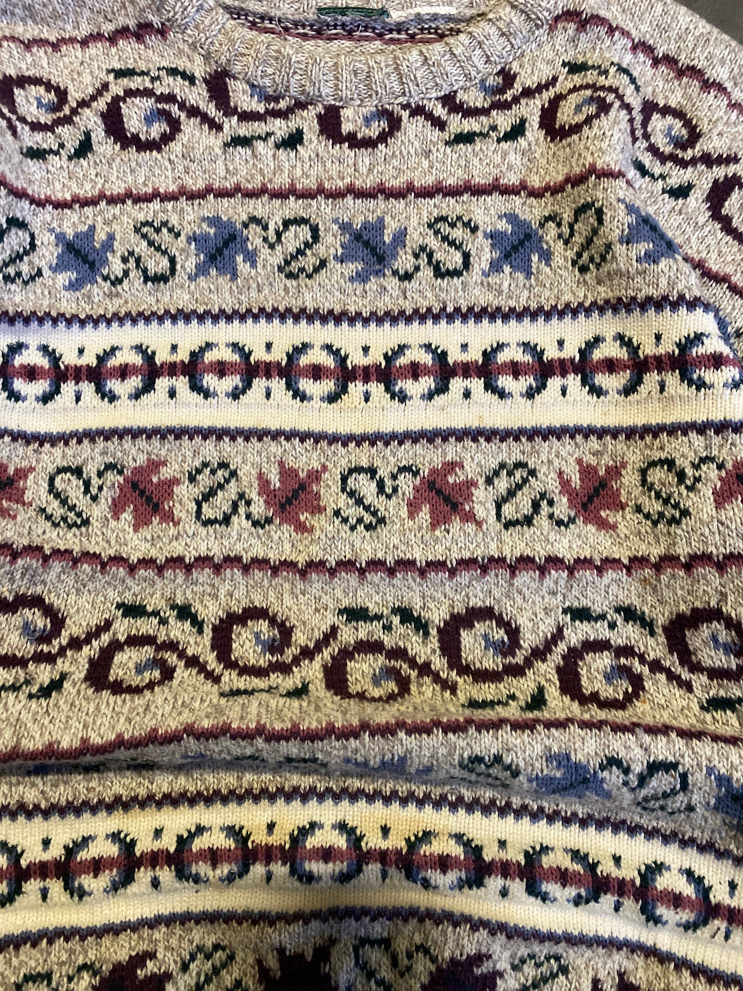 (L/XL) Vintage Thick Pattern Knit